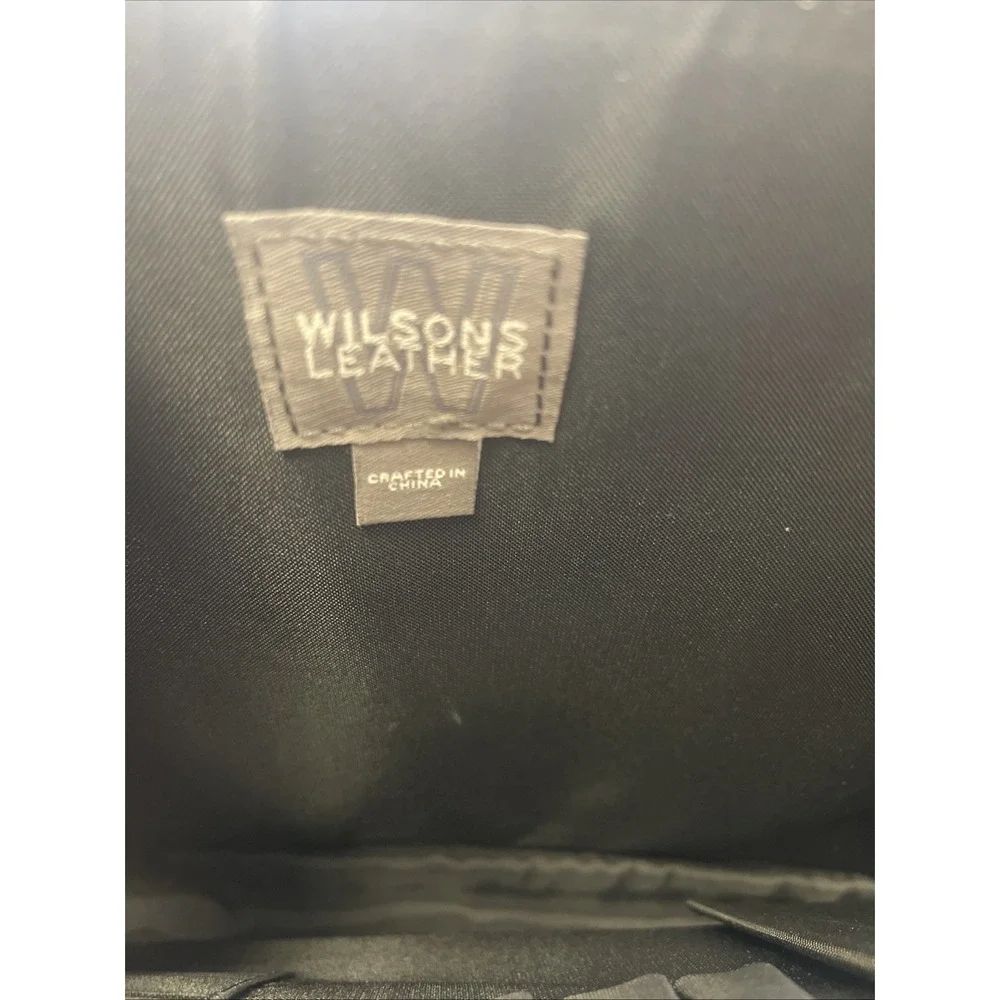 Wilson's Black Genuine Leather Briefcase Portfolio, Clasp Close No Handle W/ Key